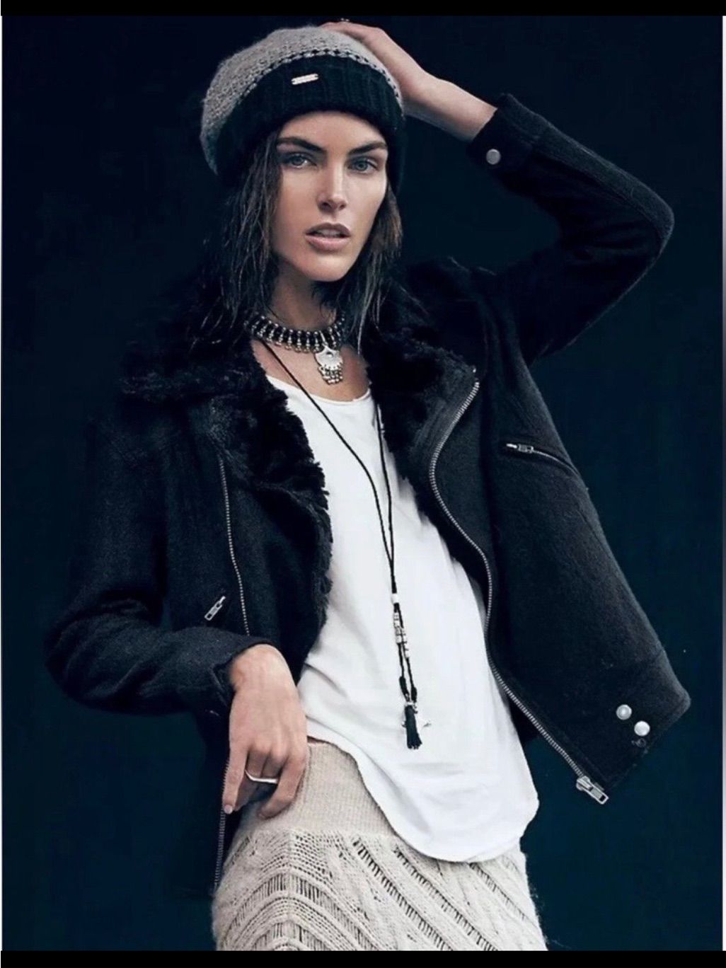 Free People Moto Wool Blend Jacket